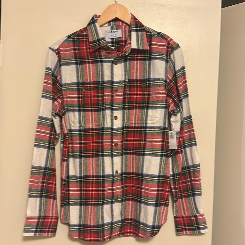 Men’s Flannel Long Sleeve Button Up Shirt Small